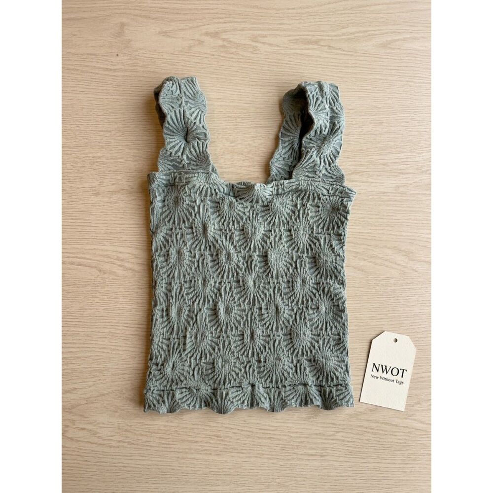Free People Love Letter Cami Top NWOT in Size Small in a blue/gray color